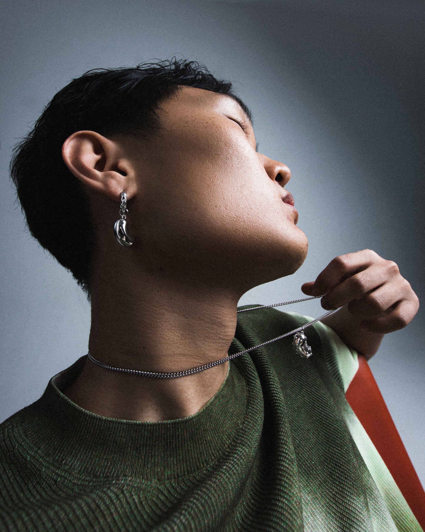 Curb Chain, Rhodium Plated Silver | Yoochi Jewelry