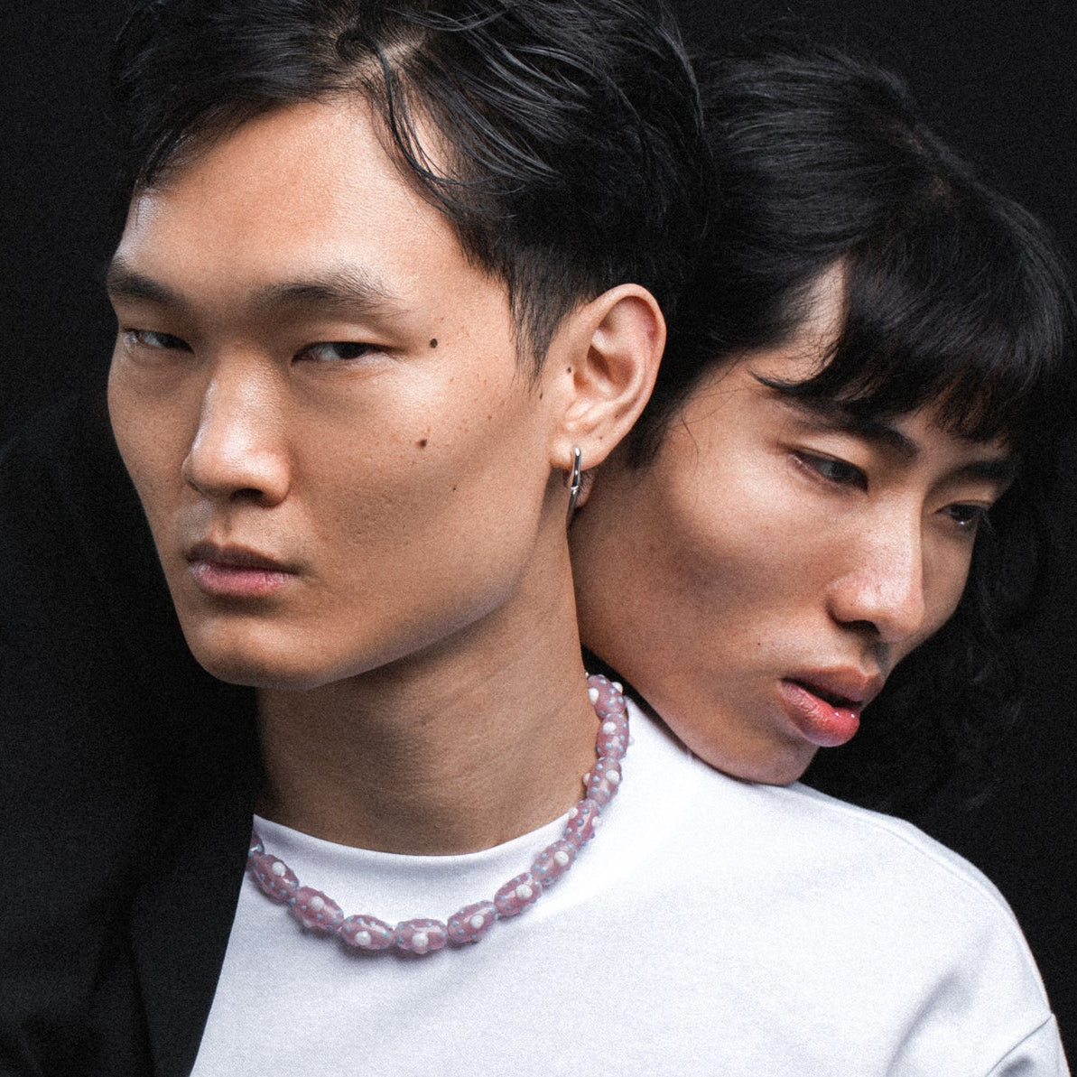 Tentacle Choker Necklace, Glass and Rhodium Plated Silver | Yoochi Jewelry