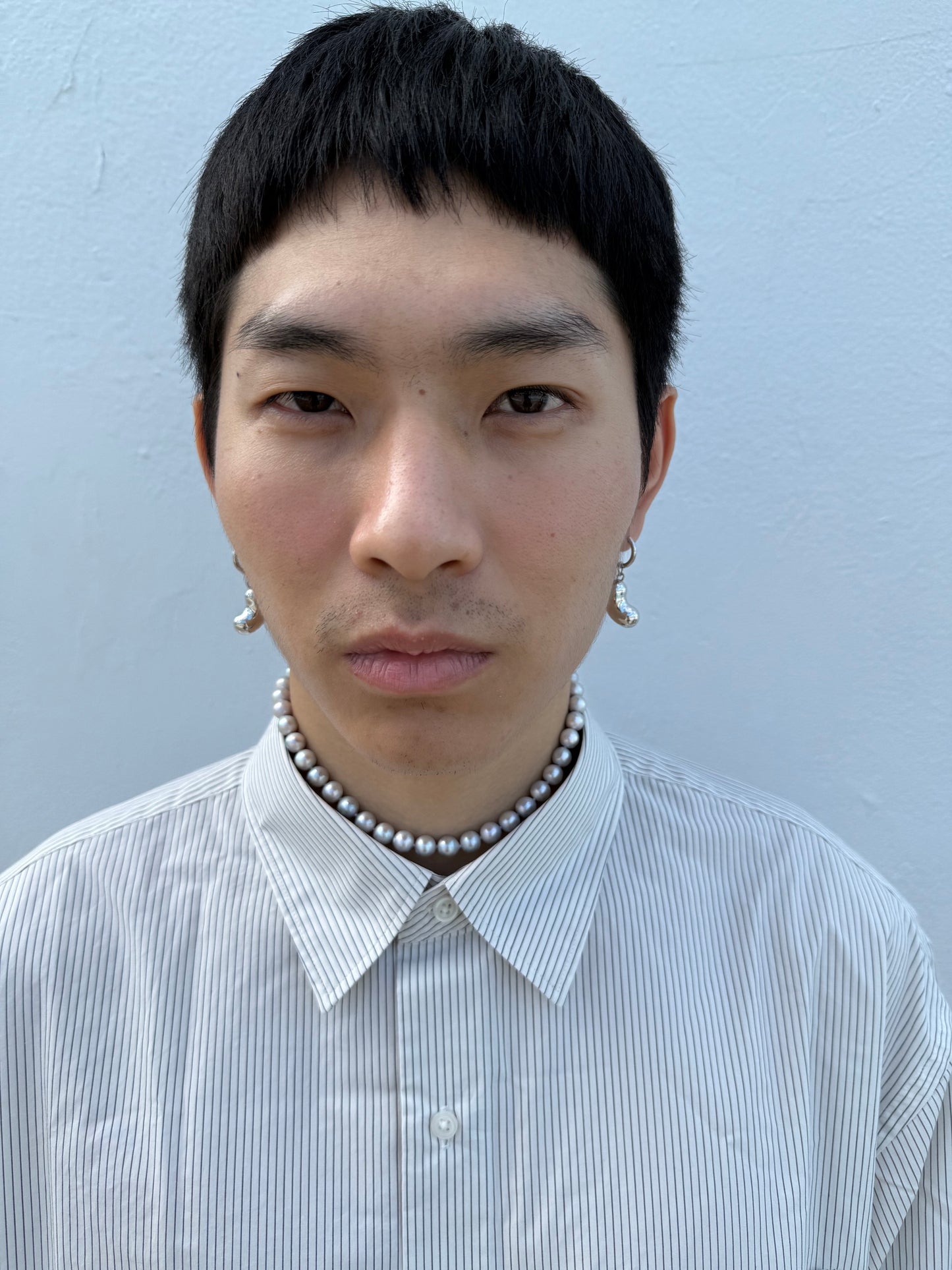 Purity Bean Pendant, Rhodium Plated Silver | Yoochi Jewelry