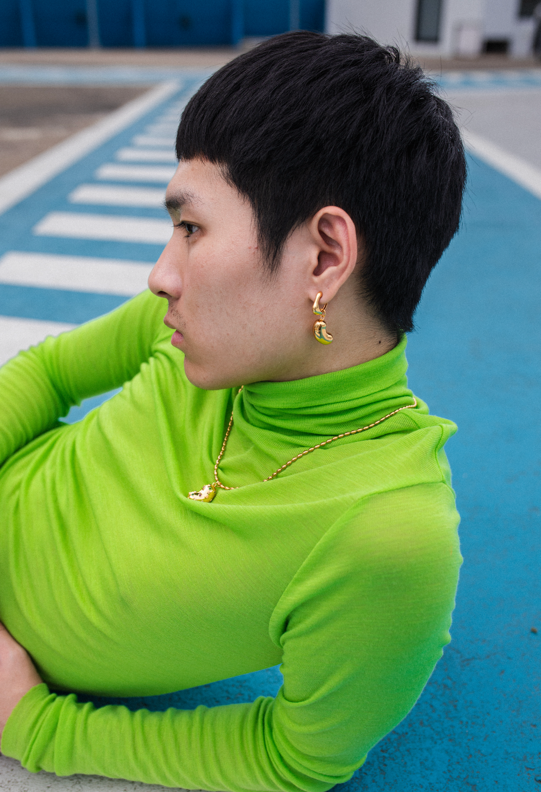 Golden Purity Bean Pendant, Gold Plated Silver | Yoochi Jewelry