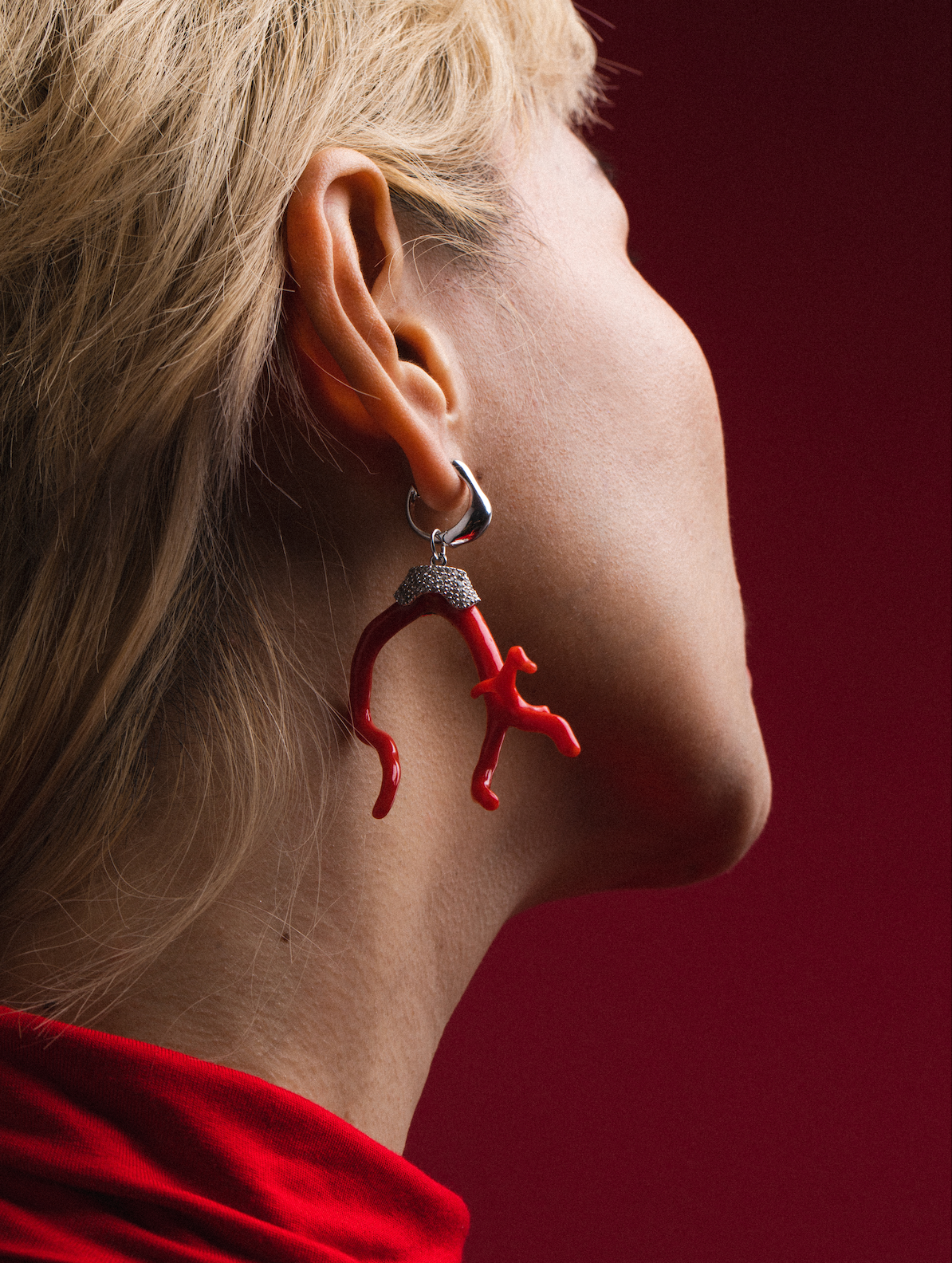 Natural Coral Pendant | Yoochi Jewelry
