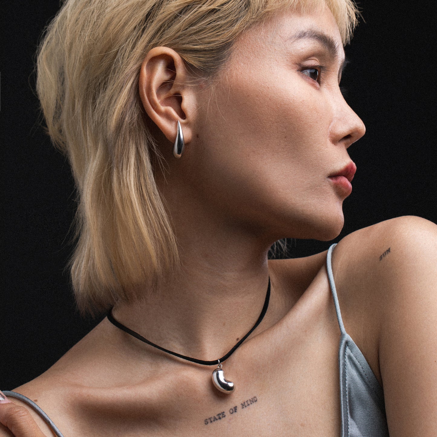 Peaky Drops, Rhodium Plated Silver | Yoochi Jewelry