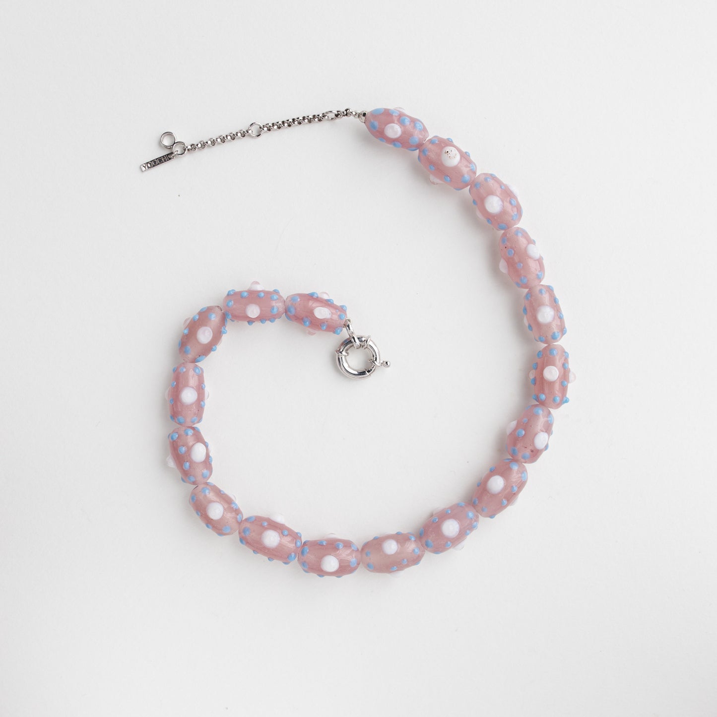 beaded choker which is inspired by the beauty of tentacles. Each bead was blown by hand so each bead is unique and might slightly differs from each other.