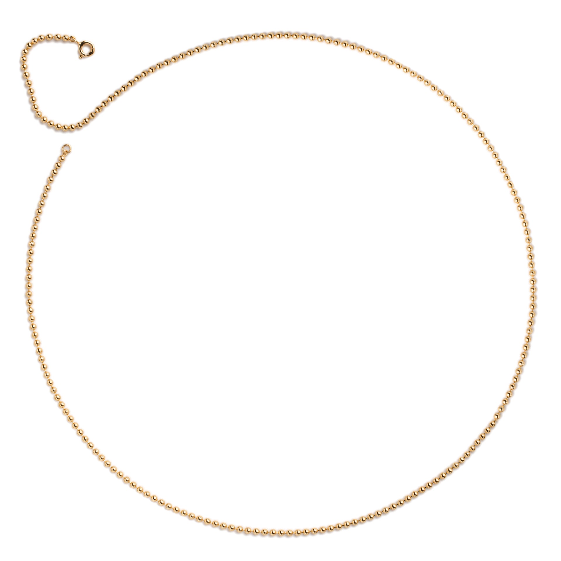 Golden ball chain. Gold plated silver