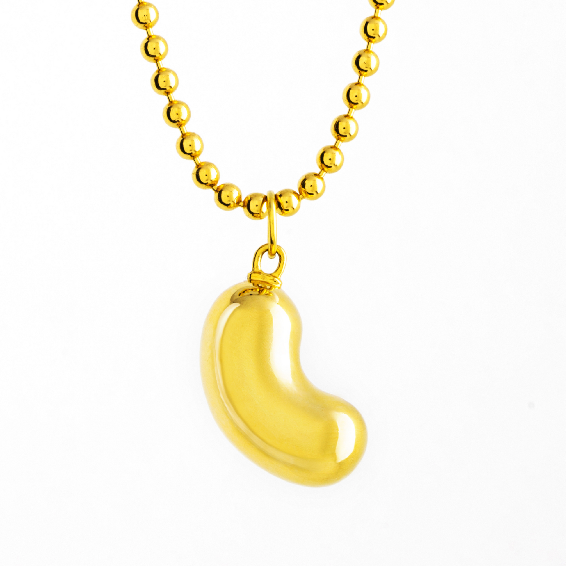 bean pendant made of gold-plated silver